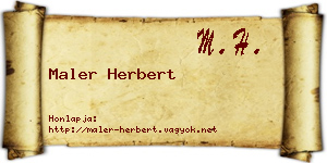 Maler Herbert névjegykártya